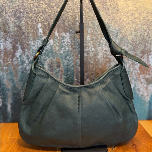 FERCHI Spain Vintage Soft Leather Pleated Hobo Bag: Forest Green (EUC) - Picture 5 of 14